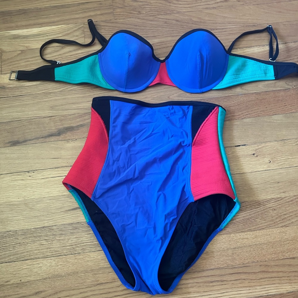 Retro bright colored bikini